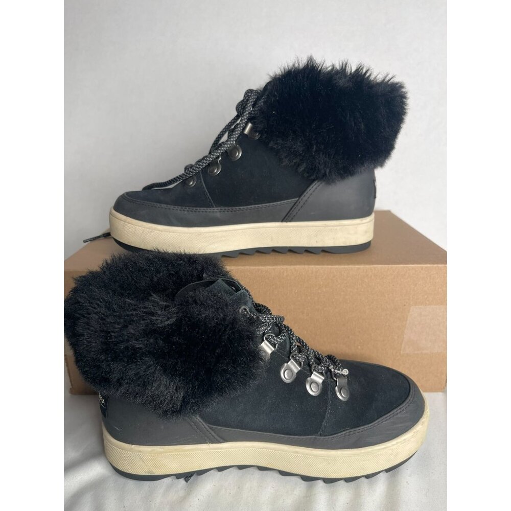 Koolaburra by UGG Tynlee Womens Black Round Toe Lace‎ Up Snow Boots Size 6